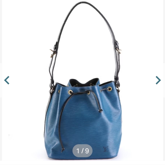Handbags - Louis Vuitton Noè Petit Bucket Bag in Toledo Blue and Black Epi Leather